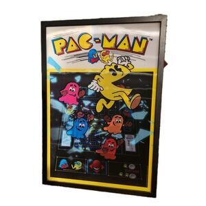 Pac-Man Sign Pinball Game Room Arcade Wall Decor Inky Blinky Pinky Holographic